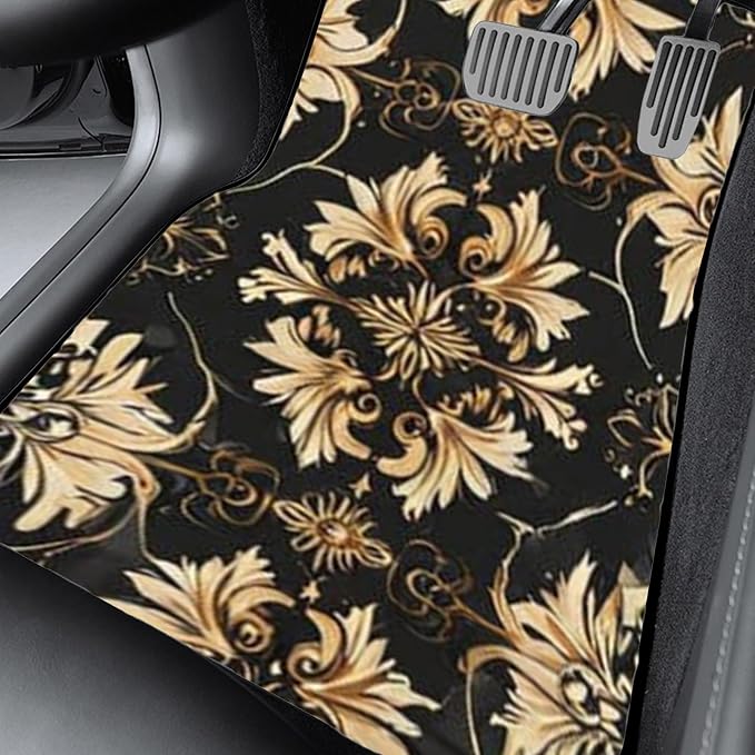 Car Floor Mats Non-Slip Automotive Floor Mats All-Weather Front Rear Car Floor Foot Mat Sets of 4 Pieces Foot Mats Rugs Carpet for Car Trucks SUV Sedans (TengWan 03)