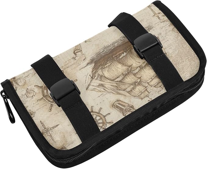 Vintage Beige Pirate Sailing Ship Anchor Car Tissue Holder Durable Napkin Holder Hanging Tissue Holders Case Car Tissues Bag for Sun Visor Seat Back Universal Auto