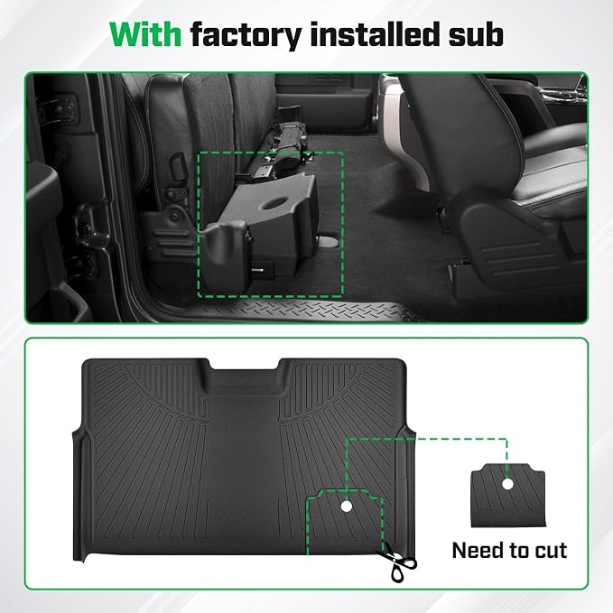 Cartist Floor Mats for Ford F-150 SuperCrew/Crew Cab 2010-2014 Bucket Seat, All Weather Floor Liners for F150 Accessories W/O Manual Shifter, Heavy Duty Car Mats, Car Accessories