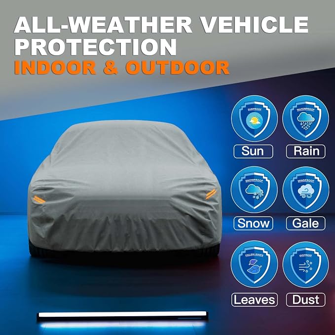 Kayme Heavy Duty Car Cover Custom Fit Chevrolet Chevy Camaro ZL1 SS Z28 LT LE LS (1982-2025), Waterproof All Weather for Automobiles, Full Exterior Covers Sun Rain UV Protection.