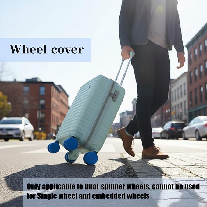 16 Pcs Luggage Wheel Covers, Silicone Full Wrap Suitcase Caster Protector, Noise Reduction Anti Slip Spinner Swivel Tires Replacement Parts For Travel Bags