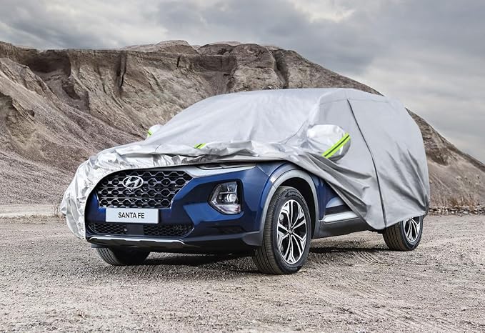 Koukou SUV Car Cover Custom Fit Hyundai Santa Fe from 2006 to 2025, Waterproof Car Cover All Weather for Automobiles Outdoor Indoor with Zipper Door, Sun Rain Dust Snow Protection.