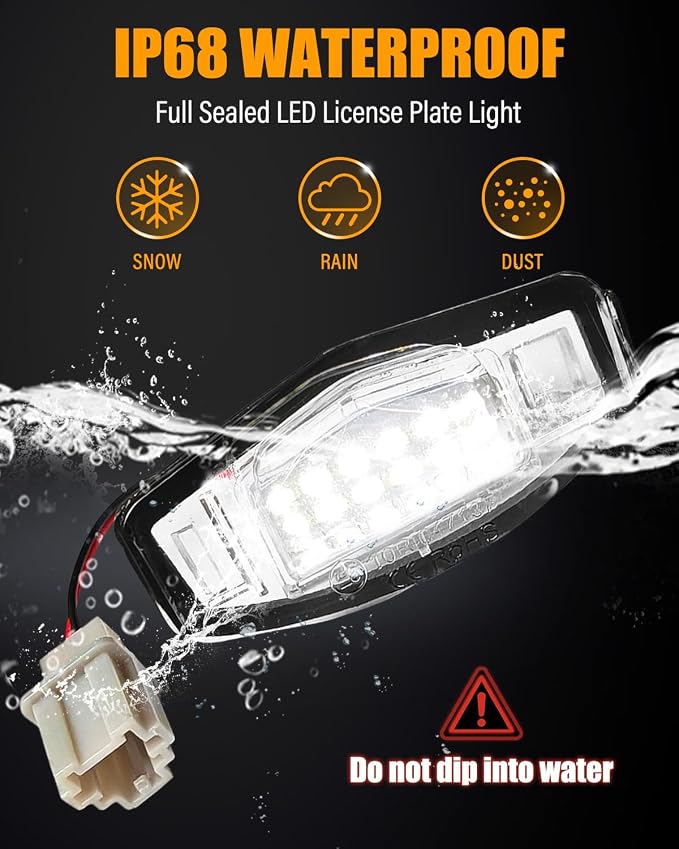 LESAUCE LED License Plate Lights 6500K White For Honda Accord Sedan Odyssey Civic Pilot & Acura MDX TSX TL ILX RDX RL, Super Bright Tag Lamp Assembly Replacement Pack of 2