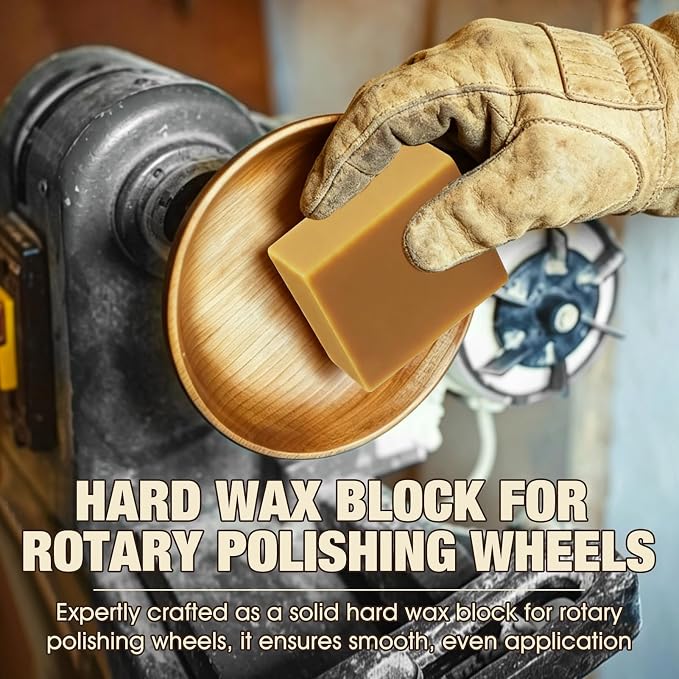 Carnauba Wax for Wood Rotary Buffing Wheel, Enhance Natural Grain | Pure Carnauba Wax Great for Crafts, Polishing and All Woodworking Projects, fills fine cracks, scratches, Easy to Apply, Safe