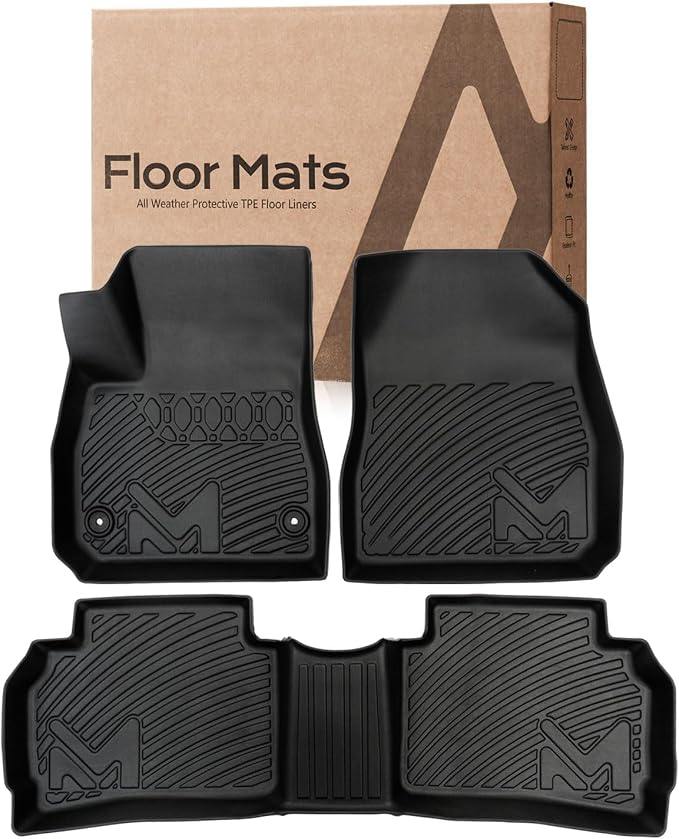 TPE Automotive Floor Mats Custom for 2016-2025 Chevy Malibu (Not for Malibu Limited), All Weather Cover Protection Waterproof Black Floor Liner Front & Rear Row Full Set Car Mats, 3PCS