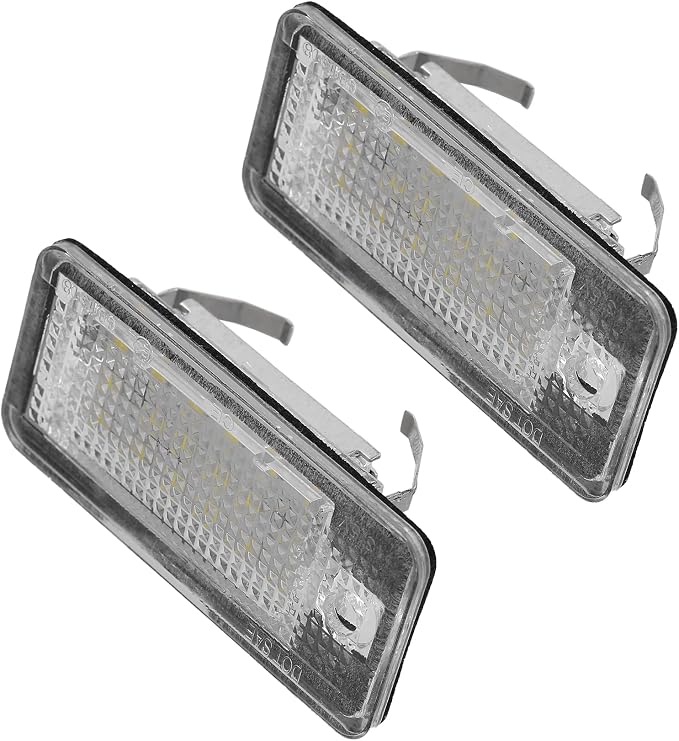 X AUTOHAUX 2 pcs LED License Plate Light Car Number Lamp Replacement White Light for Audi A3 S3 A4 S4 A5 S5 A6 S6 A8 S8 Q7