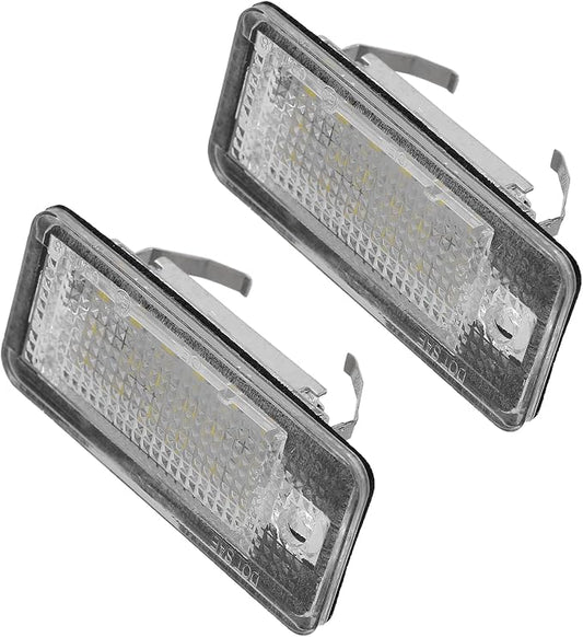 X AUTOHAUX 2 pcs LED License Plate Light Car Number Lamp Replacement White Light for Audi A3 S3 A4 S4 A5 S5 A6 S6 A8 S8 Q7