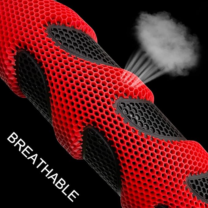 Sport Style Black Leather Steering Wheel Cover with Red Fishbone Grip Steering Wheel Accessory,Universal Fit 14.5-15.25 inch Steering Wheel