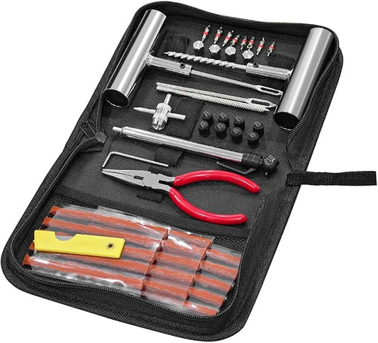 Mandark Car Tire Repair Kits, Heavy Duty Auto Tire Plug Repair Tools to Fix Punctures Plug Flats, Vehicle Patch Repairing Set Accessories, Universal for RV, SUV, Truck, Motorcyle (45PCS)