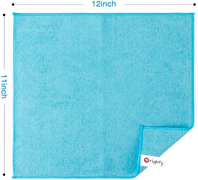Orighty Microfiber Cleaning Cloth, Cleaning Rags, 12 Pack, 12x11 in | Microfiber Towels for Cars, Soft Highly Absorbent Rag, Lint Free Cloths for Car Care, House, Kitchen
