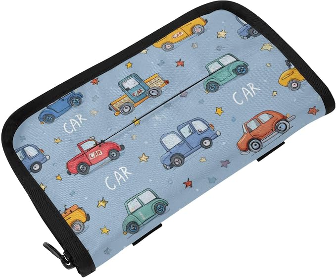 Car Visor Tissue Holder Mask Holder for Car, Car Tissue Box Sun Visor Napkin Holder Car Visor Accessories Adjustable Straps Reusable Durable Easy to Install Blue Cute Cars and Stars