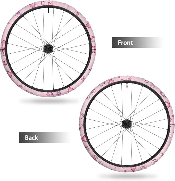 Breast Cancer Wheelchair Wheel Covers 24 Inch 2 Pairs Neoprene | Daisy Pink Ribbon, Easy to Wash Wheelchair Tyre Covers, Ideal Gift for Wheelchair Users