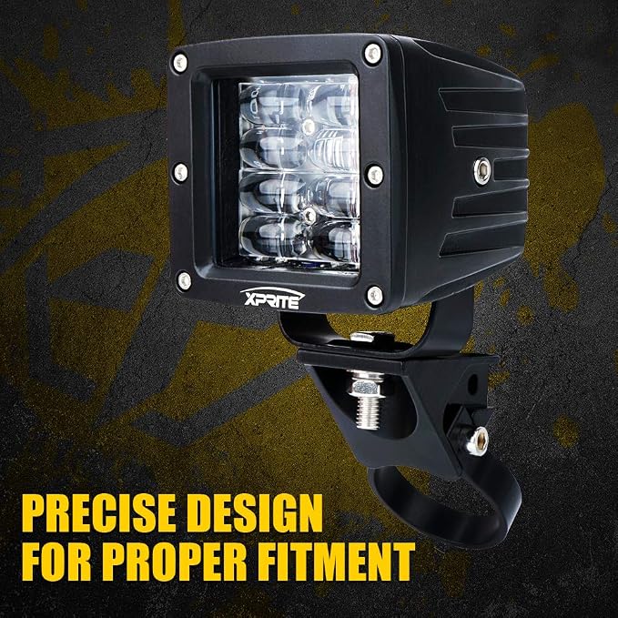Xprite 2 Inch Roll Bar Mounting Brackets, Universal Adjustable LED Light Bar Brackets, Roll Cage & Bull Clip Holder for UTV ATV Can Am Maverick X3 Polaris RZR XP and More Models