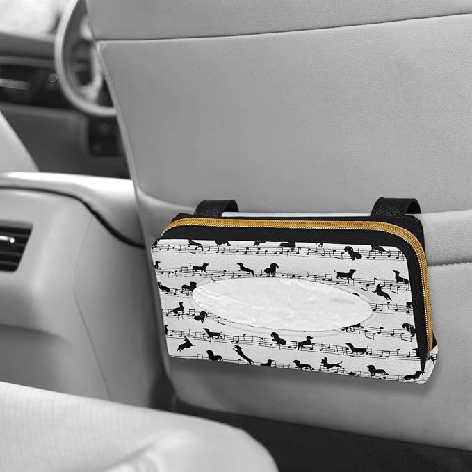 Dachshund Music Automotive Sun Visor Napkin Holder Car Visor Accessories Universal Sun Visor Napkin Holder Car Visor Tissue Holder