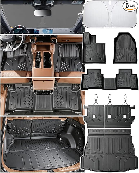 All Weather Floor Mats for 2026 Toyota RAV4 Hybrid Floor Mats Full Set, TPE Car Floor Liners Custom Fit Floor Mats, Trunk Mat, Backrest Mats, Accessories for Toyota RAV4 2026