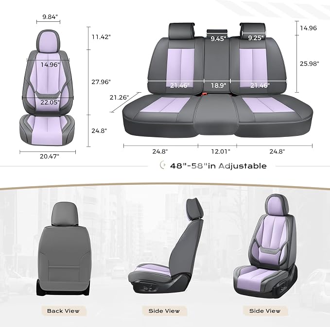 Coverado Car Seat Covers, Seat Covers for Cars, Waterproof Leather Auto Seat Protectors, Leather Car Seat Cushion, Car Interiors Accessories Universal Fit for Most Cars