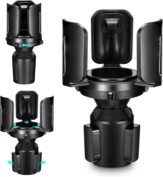 Car Cup Holder Expander Adapter (Adjustable) This Hill All Purpose Cup Holder Expander for Car with Rubber Fits Less Than 5.51" Large Bottles & Mugs & Foods & Drinks