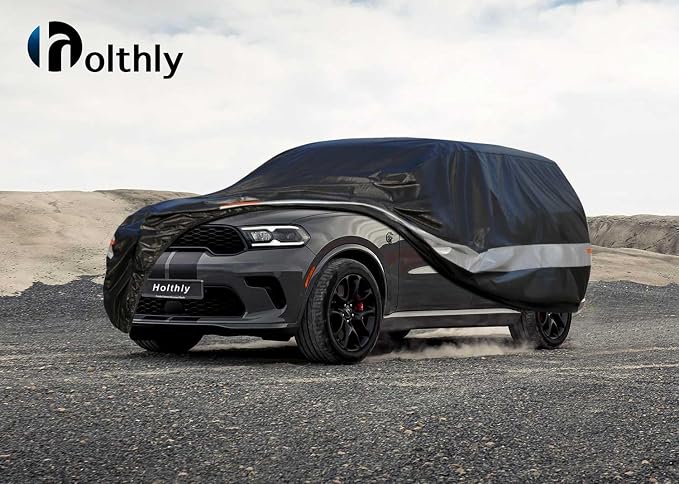 10 Layers SUV Car Cover Custom Fit for Dodge Durango (2004-2026) Waterproof All Weather for Automobiles, Outdoor Full Cover Sun UV Rain Protection with Cotton. Black