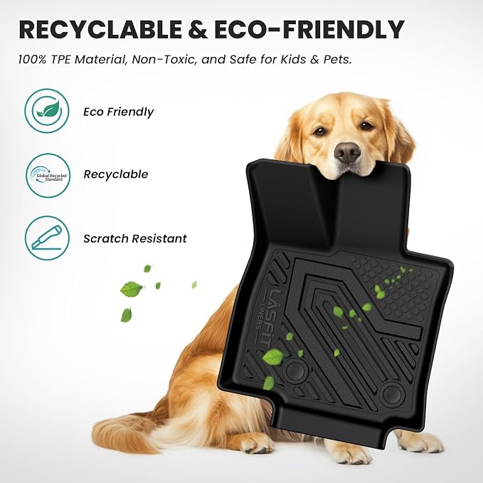 LASFIT Floor Mats & Trunk Mat & Backrest Mat for Toyota RAV4 2026 PHEV Plug-in Hybrid (Not Fit Hybrid. Not Fit Cargo with Subwoofer) RAV 4 All Weather TPE Custom Fit Automotive Car Liner Accessories
