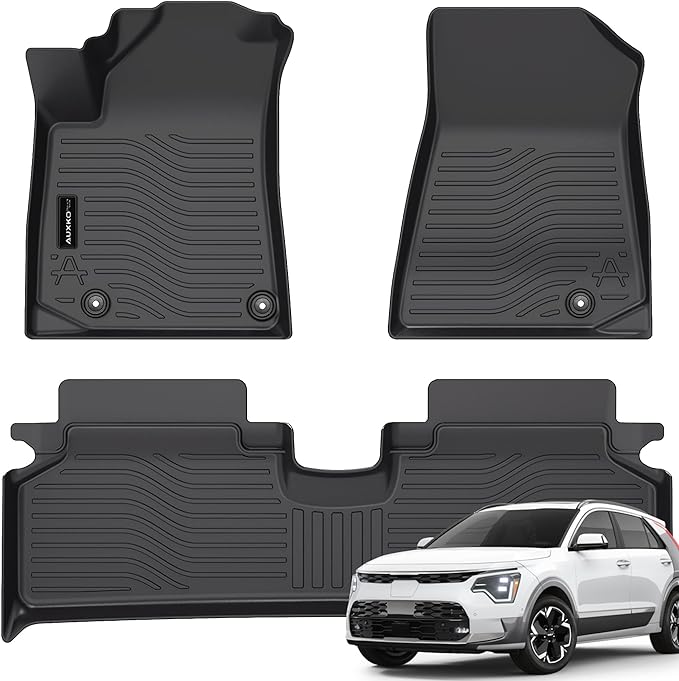 All Weather Floor Mats Fit for Kia NIRO EV(Not PHEV) 2023 2024 2025 2026 TPE Rubber Liners Set NIRO EV Accessories All Season Guard Odorless Anti-Slip Floor Mats