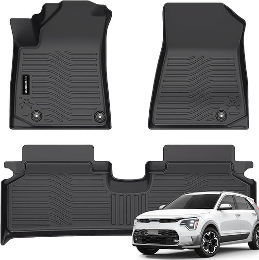 All Weather Floor Mats Fit for Kia NIRO EV(Not PHEV) 2023 2024 2025 2026 TPE Rubber Liners Set NIRO EV Accessories All Season Guard Odorless Anti-Slip Floor Mats