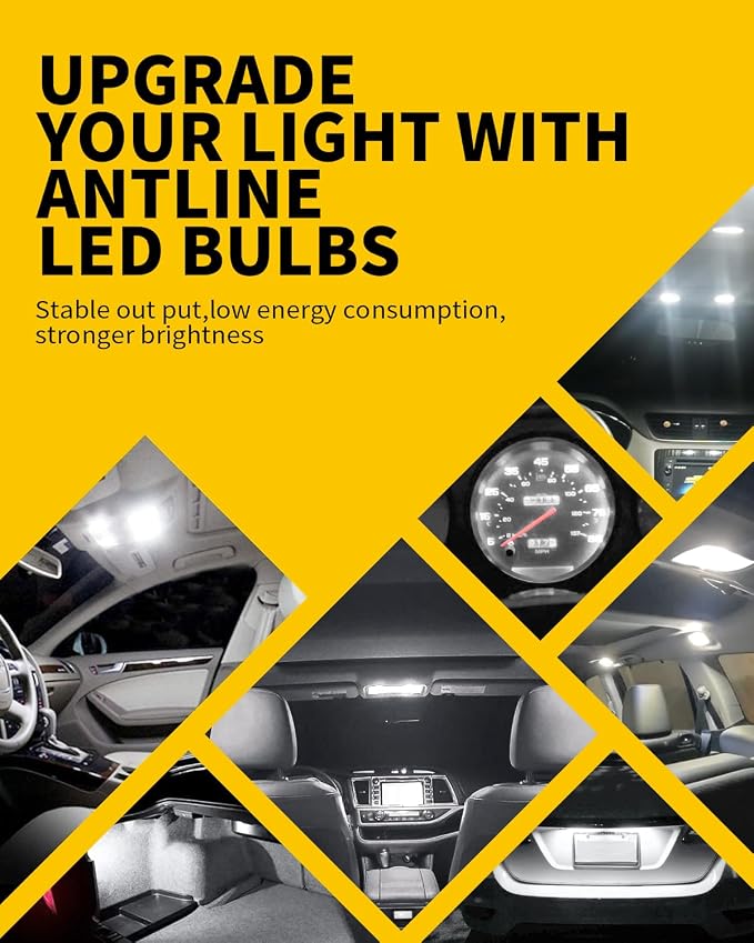 Antline DE3175 DE3021 DE3022 3175 31MM 1.22”LED Bulb White, Super Bright Canbus Error Free 12 Volt Replacements for Interior Dome Map Vanity Mirror Sun Visor Lights (Pack of 10)