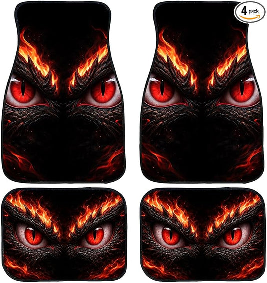 Dragon Eyes Car Floor Mats Set of 4 Animal Automotive Foot Mats Rugs Carpet for Car Non-Slip Auto Car Accessories Universal Fit for Car SUV Truck Van