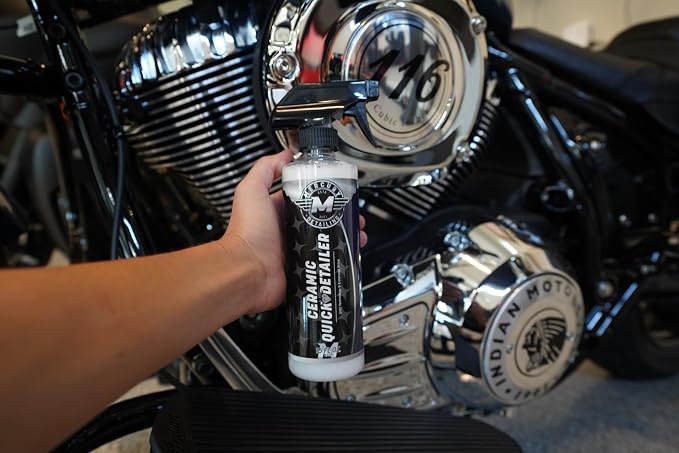 Ceramic Quick Detailer Spray 16 oz (Pack of 1) – Waterless Car Wash with SiO2 Technology | High Gloss Shine & Hydrophobic Protection | Safe on Paint, Plastic, Glass | Easy Spray & Wipe Auto Detailing
