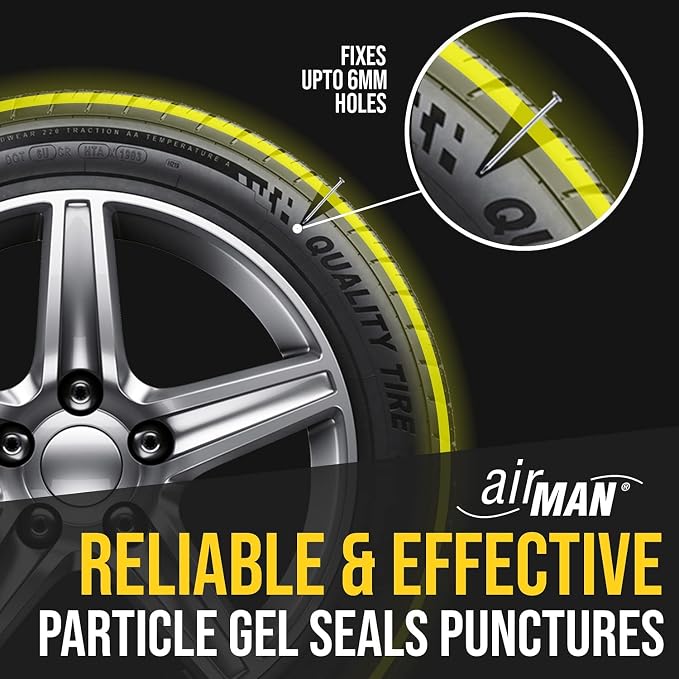Airman Tire Repair Sealant 450ml UNIBOTTLE - Tire Sealant for Car Tire Repair, Flat Tire Repair Kit Alternative, Works with Any Tire Compressor, Emergency Tire Puncture Repair, TPMS Safe