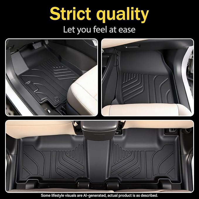Floor Mats for Toyota RAV4 2013-2018, All Weather TPEFloor Liners Custom Fit Waterproof Non Slip Car Mats HeavyDuty Interior Accessories