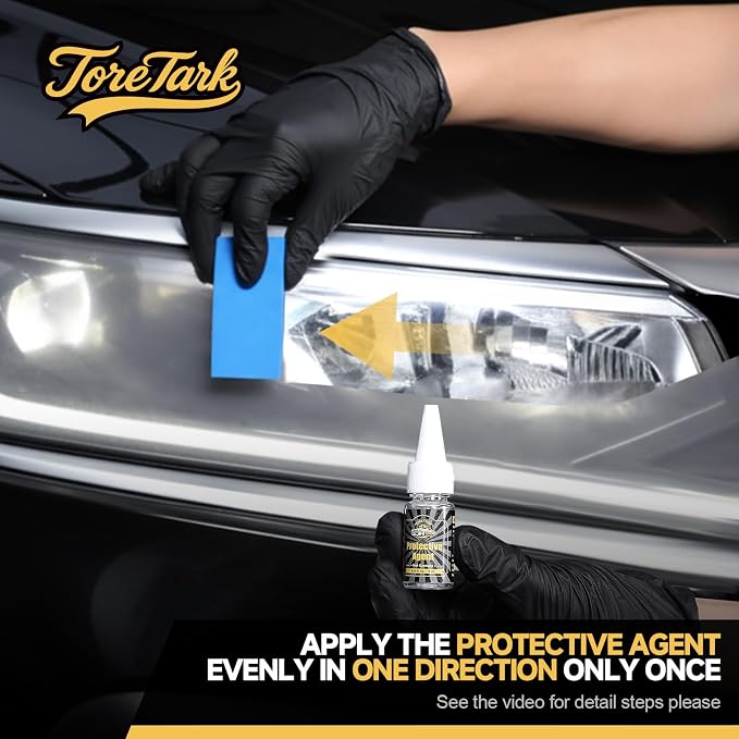 Restoration Kit for Headlight & Plastic – Complete Exterior Renewal Set with Headlight Restoration Kit + Plastic Restorer for Cars – Restores Foggy Headlights & Faded Trim – Auto Detailing for Cars SU
