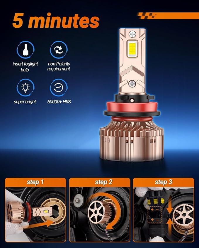 SEALIGHT X6S 9005/HB3 9006/HB4 Bulbs Combo, 900% 80000LM Ultra-Bright 9006 9005 Powersports Headlights, 60000+ Hrs HB3 HB4 Lighting Bulb with Cooling Fan, Easy Plug and Play, Pack of 4