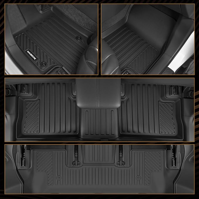 Naibeve Floor Mats for 2027 Kia Telluride Gas 7/8 Seats | All Weather Custom Fit Floor Mats, Cargo Mat, Backrest Mats, (Not for Hybrid) Interior Protector accessories