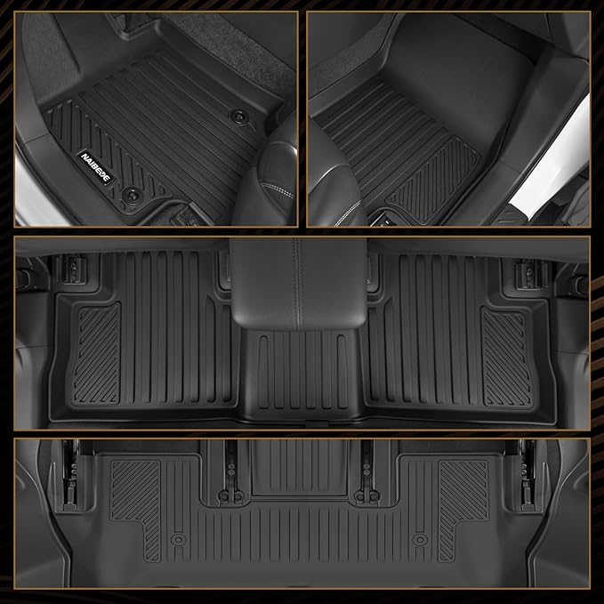 Naibeve Floor Mats for 2026 Cadillac Vistiq 6 Seats 2nd Row Bucket Seats | All Weather Custom Fit Floor Mats, Cargo Mat, 2nd/3rd Row Backrest Mats Interior Protector accessories