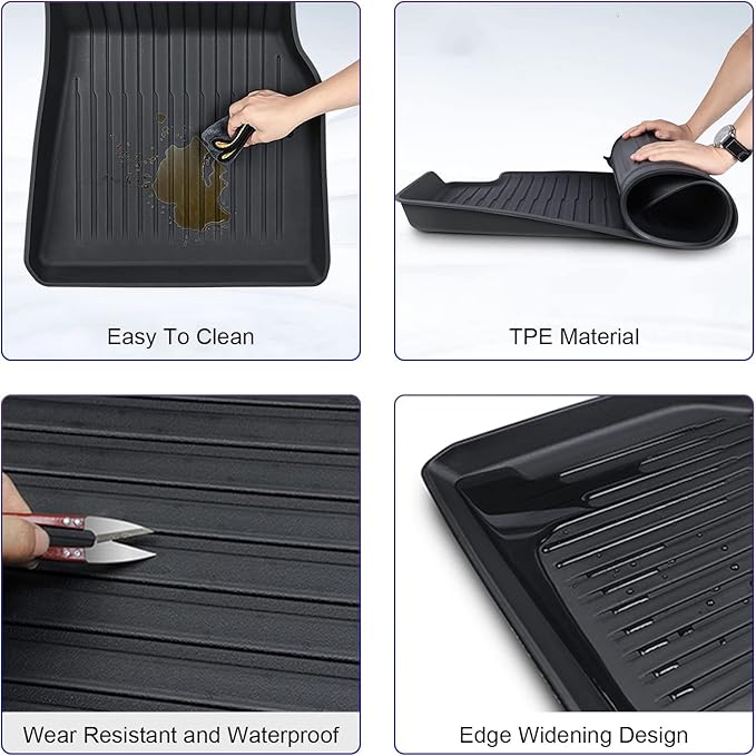 Pedigree 2025-2026 3D TPE All-Weather NEW Floor Mats for Tesla Model Y Juniper -Custom Fit 3-Piece Set with Trunk Liner Heavy Duty,Odorless Rubber Protection