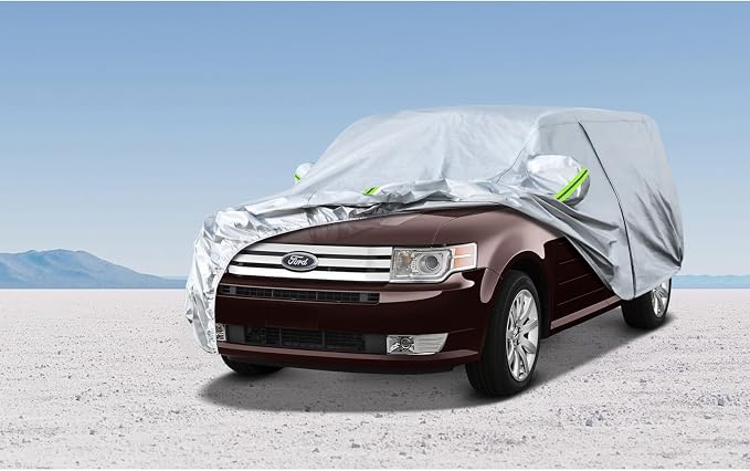 KouKou 6 Layers Car Cover Custom Fit Ford Flex from 2008 to 2019, Waterproof All Weather for Automobiles, Sun Rain Dust Snow Protection. (Ships from US Warehouse, Arrive Within 3-7 Days)