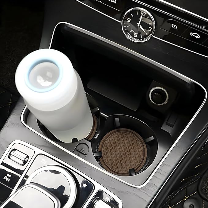 4 Pack Car Cup Holder Coaster, 2.75 Inch Diameter Non-Slip Universal Insert Coaster, Durable, Suitable for Most Car Interior, Car Accessory for Women and Men (Coffee)