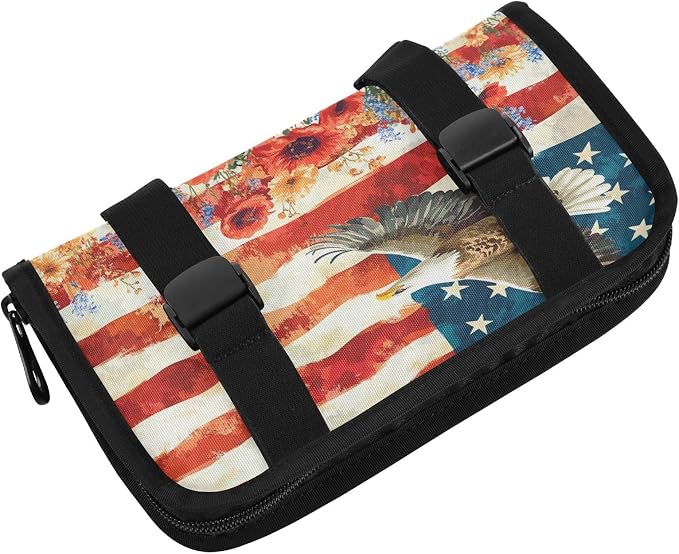 Car Visor Tissue Holder Mask Holder for Car, Car Tissue Box Sun Visor Napkin Holder Car Visor Accessories Adjustable Straps Reusable Durable Easy to Install Patriotic Eagles Poppy Wildflowers