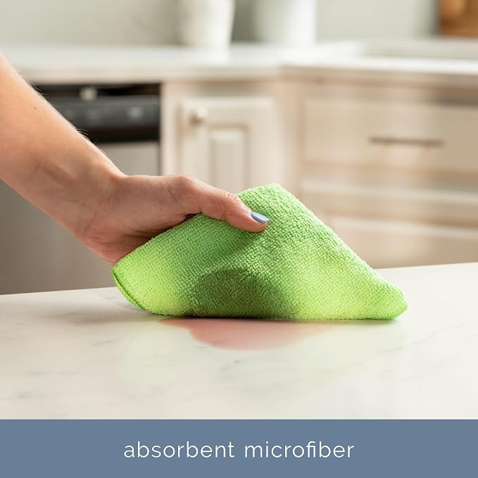 S&T INC. Microfiber Cleaning Cloth, 12 Pack, 11.5" x 11.5" | Bulk Cleaning Cloth for Home and Car, Reusable and Multi-Purpose Cleaning Rags, Machine Washable