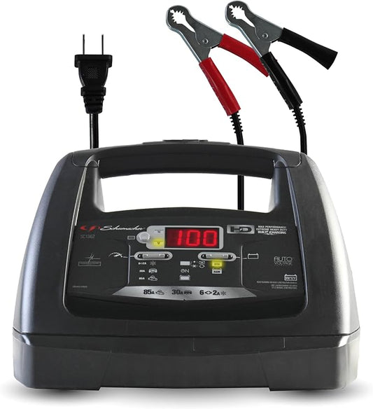Schumacher Electric 6A Car Battery Charger and 85A Engine Starter, 6-in-1 Solution, Maintainer, 30A Boost, for 6V/12V Power Sport, Automotive, and Marine Batteries, SC1362