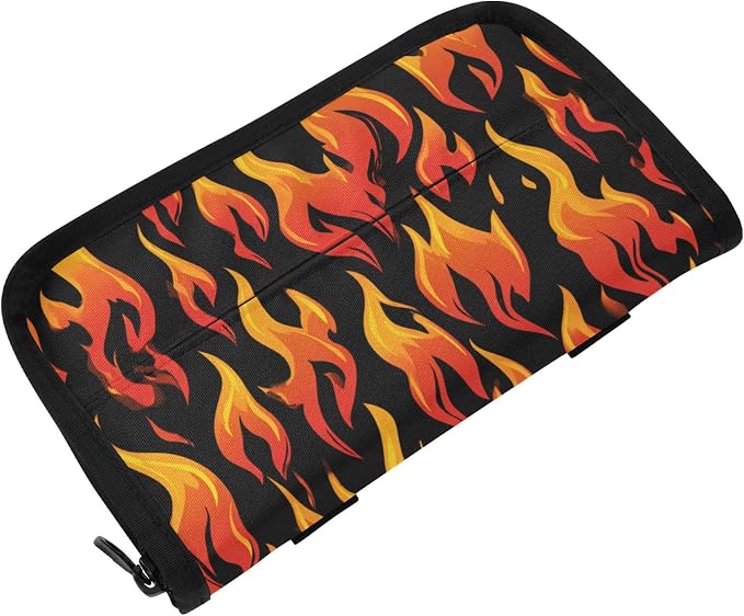 Car Tissue Holder Car Napkin Holder Tissue Box Dispenser Storage Case Sun Visor Mask Holder Accessories with Adjustable Straps Reusable Refillable Gradient Orange Red Flame