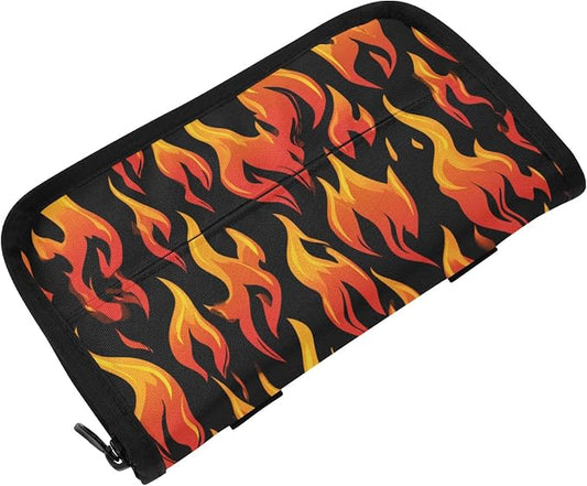 Car Tissue Holder Car Napkin Holder Tissue Box Dispenser Storage Case Sun Visor Mask Holder Accessories with Adjustable Straps Reusable Refillable Gradient Orange Red Flame