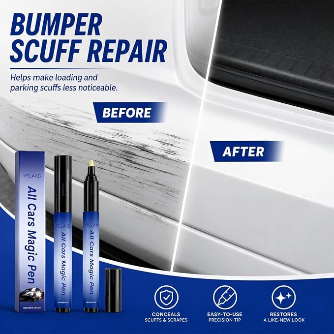 2PCS Magic Car Scratch Removal Pen, Car Scratch Remover Pen, Quick Paint Scratch Repair Pen, Waterproof & Sunproof Touch Up Pen for All Vehicles & Most Colors Clear