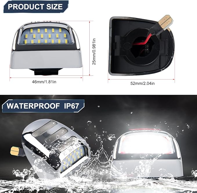 POPMOTORZ LED License Plate Lights Tag Lamps For Chevy Silverado GMC Sierra 1500 2500 3500 Suburban Tahoe Avalanche Traverse Yukon XL Cadillac Escalade Red OLED Neon Tube Pure White LED Tag Lights