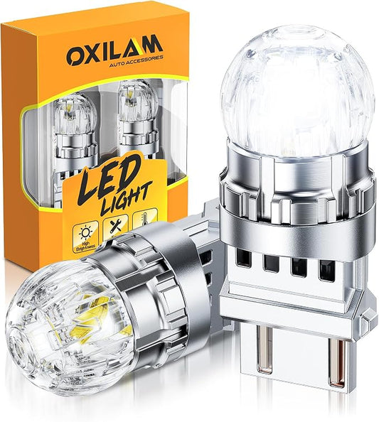 OXILAM 3157 LED Bulb White Reverse Lights, Super Bright 3156 3056 3057 4057 4157 3047 3457 4114 LED Bulb for Backup Light, Tail Light, Brake DRL Turn Signal Parking Light Bulbs, Pack of 2