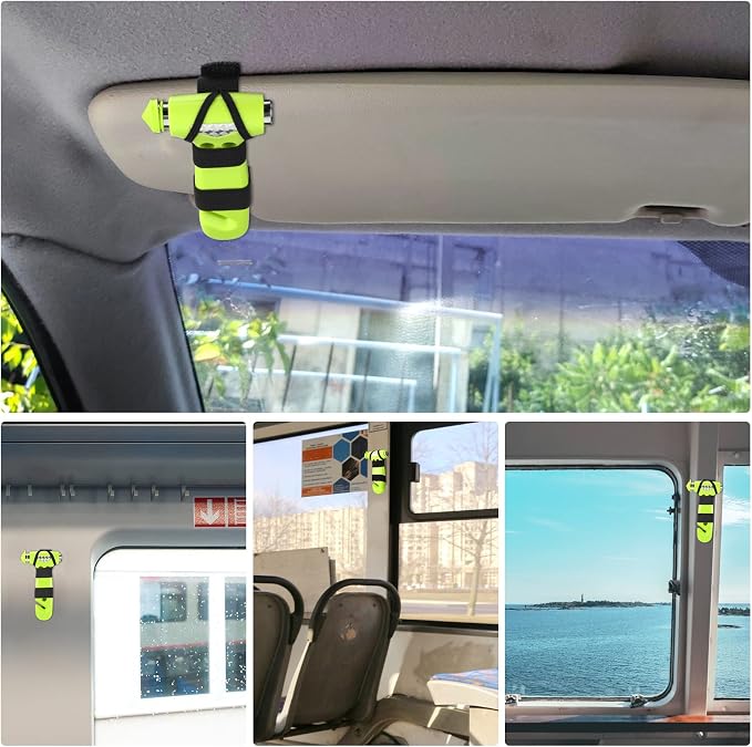 Emergency Escape Hammers, 3-in-1 Window Breaker | window breaker seatbelt cutter, car window breaker tool, glass breaker, car safety hammer
