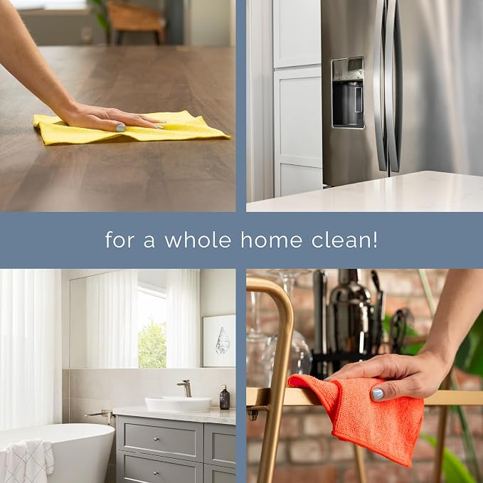 S&T INC. Microfiber Cleaning Cloth, 12 Pack, 11.5" x 11.5" | Bulk Cleaning Cloth for Home and Car, Reusable and Multi-Purpose Cleaning Rags, Machine Washable