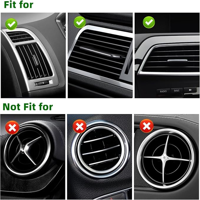 NBTEPEM Bling Car Air Conditioner Decoration Strip for Vent Outlet, 10 PCS Universal Rhinestone Car Vent Outlet Trim Decorations, Bling Interior Accessories for Women and Girls (Green)