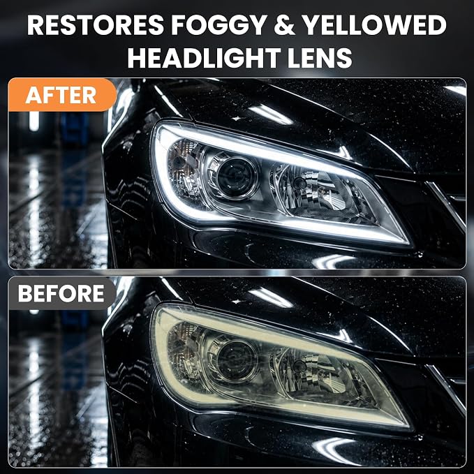 Car Headlight Restoration Kit, Quick & Simple Spray-On Formula for Oxidized & Yellowed Headlamps, Restores Clarity with Hydrophobic Protective Coating, Long-Lasting Results for Cars, Trucks, SUV