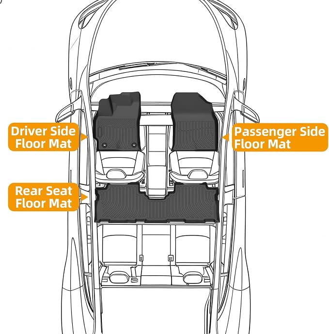 Floor Mats for Toyota Prius V 2012 2013 2014 2015 2016 2017 | Prius V Floor Mats, 1st & 2nd Row TPE Non-Slip Waterproof Summer Winter